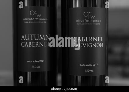 Producteurs de vin locaux à Swan Valley, Perth. Banque D'Images