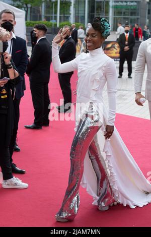 Cologne, Allemagne. 30th mai 2022. Actrice DeWanda WISE, Etats-Unis, tapis rouge, spectacle tapis rouge, arrivée, Première de film JURASSIC WORLD - Un NOUVEL ÂGE sur 30 mai 2022 à Koeln, Credit: dpa/Alamy Live News Banque D'Images