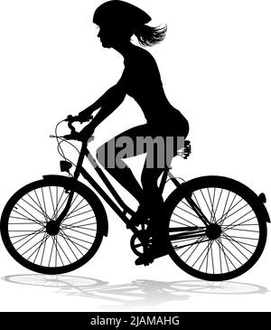 Vélo et cycliste Silhouette Illustration de Vecteur