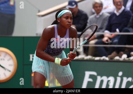 Paris, France. 31st mai 2022. Coco Gauff jouant pendant le tennis ouvert Roland Garros 2022 sur 31 mai 2022 à Paris, France. Photo de Nasser Berzane/ABACAPRESS.COM crédit: Abaca Press/Alay Live News Banque D'Images