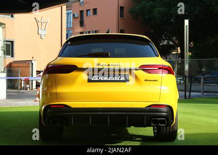 Modène, Italie, mai 2022 - Détails de la voiture Maserati Grecale Trofeo, voiture de sport italienne Banque D'Images