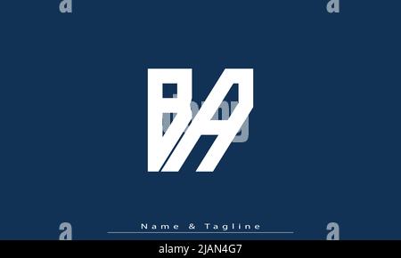 Lettres de l'alphabet initiales Monogram logo BA, AB Illustration de Vecteur