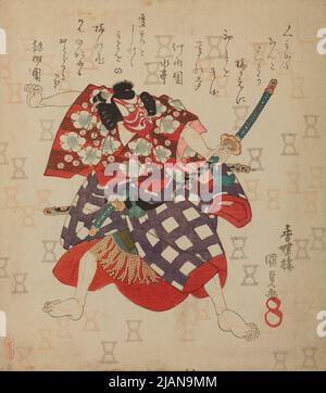 Acteur avec son visage composé de stries rouges Kunisada, UTAGAWA (1786 1864) Banque D'Images