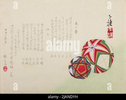 Deux balles de kinu temari colorées Taikan Banque D'Images