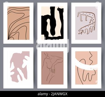 Collection d'affiches murales imprimables d'art moderne Illustration de Vecteur