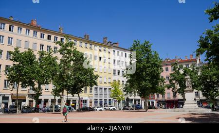 Place Croix-Rousse, quartier Croix-Rousse, Lyon, Auvergne région Rhône-Alpes, Centre-est de la France Banque D'Images