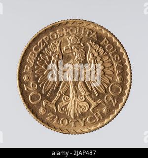 République polonaise (1922–1938), 20 zlotys, Varsovie; 1925 Rzeczpospolita Polska, Mennica Warszawa, Tzcińska Kamińska, Zofia (1890 1977) Banque D'Images