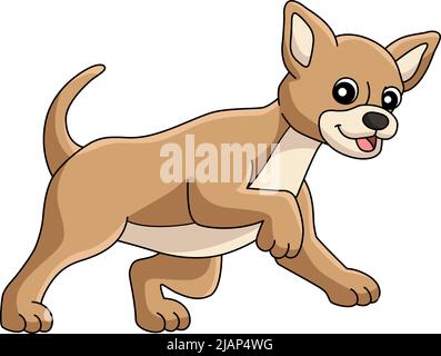 Illustration de la partie de couleur du dessin animé de chien Chihuahua Illustration de Vecteur