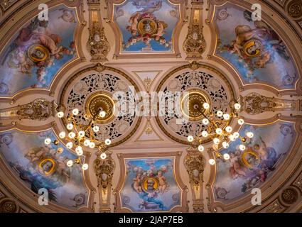 Détail du plafond dans le Blackpool Grand Theatre England Banque D'Images