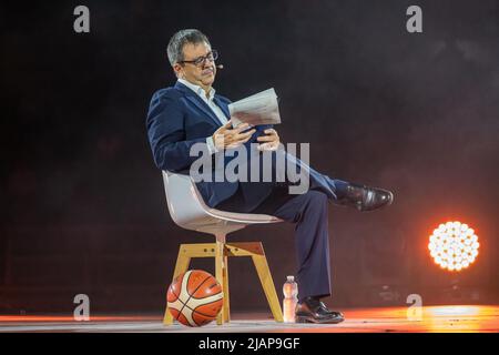 Vérone, Italie. 14th septembre 2020. Federico Buffa, journaliste sportif et conteur italien, lors de ses spectacles en direct dans l'Arena di Verona. Banque D'Images