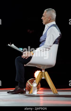 Vérone, Italie. 14th septembre 2020. Federico Buffa, journaliste sportif et conteur italien, lors de ses spectacles en direct dans l'Arena di Verona. Banque D'Images