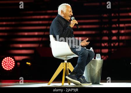 Vérone, Italie 11 septembre 2020. Le plus célèbre lyricien italien Mogol alias Giulio Rapetti Mogol pendant ses spectacles en direct dans Arena di Verona. Banque D'Images