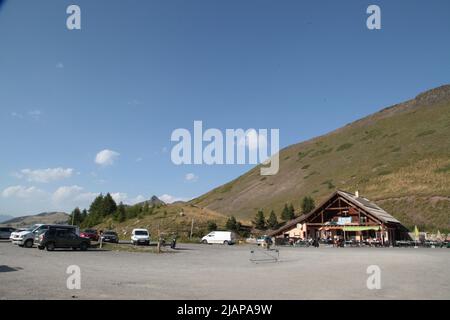 Au Col de Vars, à la frontière entre les Hautes-Alpes et les Alpes de haute Provence Banque D'Images