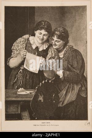 Une lettre de SEPPA selon l'image de Franz Defregger. Un clip d'un magazine allemand. Knesing, Theodor (1840 1927), Defregger, Franz von (1835 1921) Banque D'Images