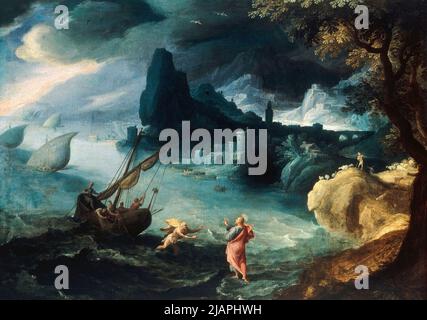 Jésus marchant sur la mer de Galilée par Paul Bril Banque D'Images