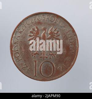 Fausse pièce, 10 zlotys, 1975, RepubIIc du peuple de Pologne Banque D'Images
