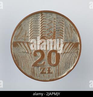 Fausse pièce, 20 zlotys, 1976, RepubIIc du peuple de Pologne Banque D'Images