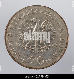 Fausse pièce, 20 zlotys, 1974, RepubIIc du peuple de Pologne Banque D'Images