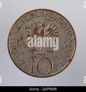 Fausse pièce, 10 zlotys, 1975, RepubIIc du peuple de Pologne Banque D'Images