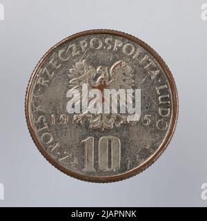 Fausse pièce, 10 zlotys, 1975, RepubIIc du peuple de Pologne Banque D'Images