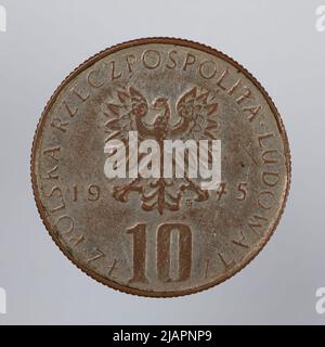 Fausse pièce, 10 zlotys, 1975, RepubIIc du peuple de Pologne Banque D'Images