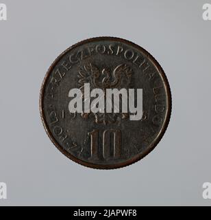 Fausse pièce, 10 zlotys, 1975, RepubIIc du peuple de Pologne Banque D'Images