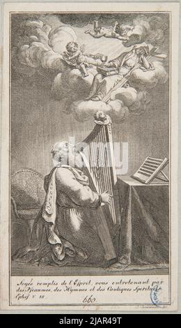 Le titre gravure pour la Collection des Psaumes publié dans: Collection des hymnes et hymnes (par Henry a Berlin, imprimé à George Fréderic Starcke. MDCCXCI Chodowiecki, Daniel Nikolaus (1726 1801) Banque D'Images