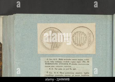 L'image de la médaille pour le traité entre Stanisław Leszczyński et Karol XII, n.a. [1705], in: Album du collectionneur: Figures des médailles polonaises à l'œuvre de X.B. Albertrande: L'histoire polonaise avec des médailles certifiées. Préparé par le Prince Henryk Lubomirski 1822 1830 arrangé dans l'ordre selon la liste des médailles polonaises par Feliks Bentkowski 1832 (point 279) inconnu Banque D'Images