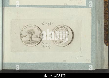 L'image de la médaille de Stanisław Leszczyński de 1704, pour établir la Confédération de Varsovie et une alliance avec Karol XII, roi de Suède, dans: Album de collectionneur: Figures des médailles polonaises à l'œuvre de X.B. Albertrande: L'histoire polonaise avec des médailles certifiées. Préparé par le Prince Henryk Lubomirski 1822 1830 arrangé dans l'ordre selon la liste des médailles polonaises par Feliks Bentkowski 1832 (point 274) inconnu, Geiger, Andreas (1765 1856) Banque D'Images