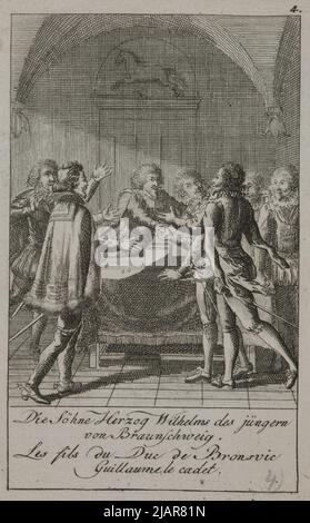 Illustration n° 4 (à partir de 12) de l'histoire médiévale et moderne, publiée dans : almanac de Gotha pour l'anné 1793. Gotha, chez C. W. Ettinger (copie) Geyser, Christian Gottlieb (1742 1803), Chodowiecki, Daniel Nikolaus (1726 1801) Banque D'Images