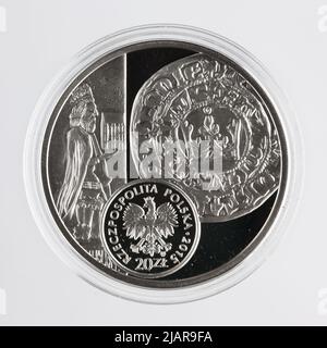 République polonaise, 20 zlotys; 2015 histoire de la pièce de monnaie polonaise penny de Casimir la Grande Banque nationale de Pologne, Mennica Polska S.A., Carp Kopiec, Dominika Banque D'Images