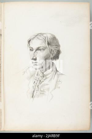 Carnet de croquis des années autour de 1866 OK.1873 carte No. 31 (pas de numérotation de l'auteur) deux dessins obverse: 1. Un buste d'un jeune homme, à l'approche de en trois, se quereller avec un foulard en pois sous le cou; inverse: 2. Vue sur une ville avec relais Łosik, Tomasz (1848 1896) Banque D'Images