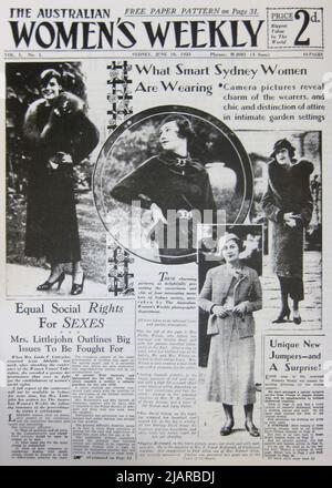 Couverture de la première semaine des femmes, 1933 Banque D'Images