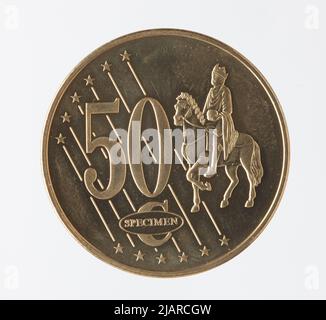 Euro Collection un modèle de pièce, 50 cents d'euros pour la Bulgarie; 2003 Banque D'Images