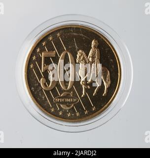 Euro Collection un modèle de pièce, 50 cents d'euros pour la République de Pologne; 2003 Banque D'Images