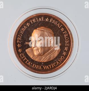 Euro Collection un modèle de pièce, 5 cents d'euros pour le Vatican; 2005 Banque D'Images