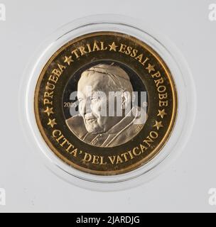 Euro Collection un modèle de pièce, 1 euros pour le Vatican; 2005 Banque D'Images