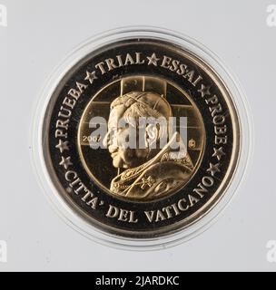 Euro Collection un modèle de pièce, 2 euros pour le Vatican; 2007 Banque D'Images