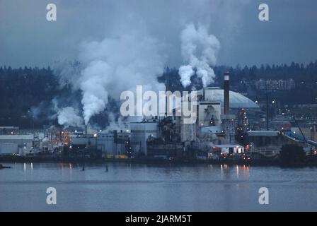 Usine de pâte industrielle à Tacoma, Washington Banque D'Images