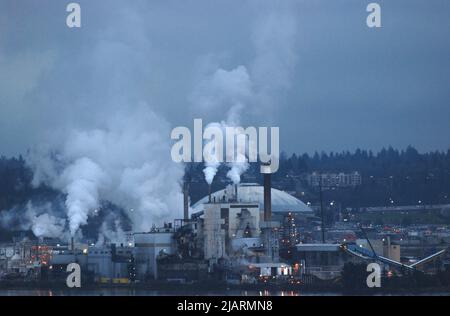 Usine de pâte industrielle à Tacoma, Washington Banque D'Images