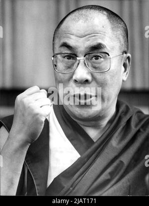 Tenzin Gyatso, der 14. Dalaï Lama, im insdischen Exil lebender geistlicher und weltlicher Herrscher von Tibet. Banque D'Images