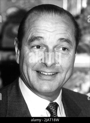 Der französische Staatspräsident Jacques Chirac während des Präsidentschaftswahlkampfs 1988. Banque D'Images