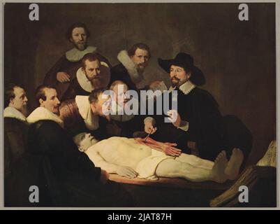 Rembrandt van Rijn Lekcja anatomii doctora tulpa; galerie Gemalde, Haga. Karta No. 561 W: Les galeries d'Europe. Peinture de vieux maîtres dans les couleurs des originaux. Volume 6, éditeur de E. A. Seemann, Leipzig 1910. Éditeur de A.E. Seemann à Leipzig, Rembrandt van Rijn (1606 1669) Banque D'Images