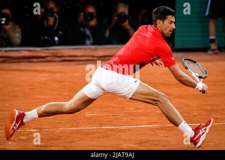 Paris, France - 31 mai 2022, Novak DJOKOVIC de Serbie pendant le dixième jour de Roland-Garros 2022, Open de France 2022, tournoi de tennis Grand Slam sur 31 mai 2022 au stade Roland-Garros à Paris, France - photo: Matthieu Mirville/DPPI/LiveMedia Banque D'Images