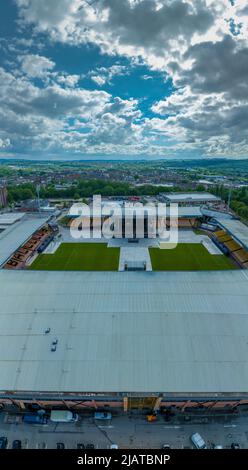 Vale Park , Robbie Williams Homecoming concert à Burslem Stoke on Trent Aerial Drone vue de la scène TERMINÉE et de la région de Port Vale FC Banque D'Images