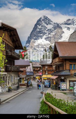 Mont Eiger vu de Murren, canton de Berne, Suisse Banque D'Images