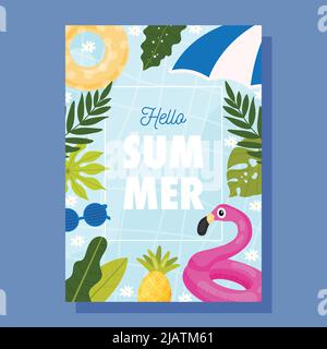 Carte Hello Summer. Concept d'illustration vectorielle. Illustration de Vecteur