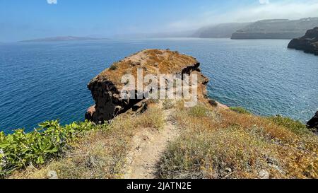 Caldera Beach sur l'île de Santorini le matin Banque D'Images