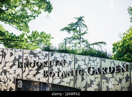 Entrée au jardin botanique de Brooklyn, Brooklyn, New York Banque D'Images