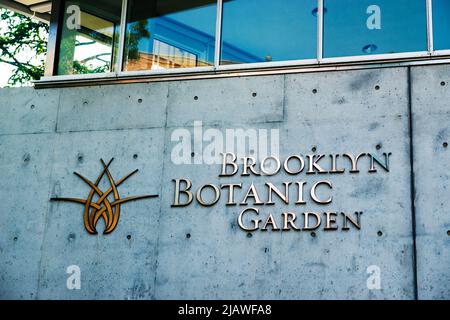 Entrée au jardin botanique de Brooklyn, Brooklyn, New York Banque D'Images